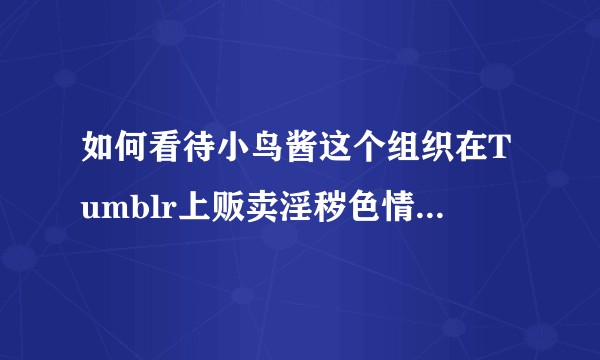 如何看待小鸟酱这个组织在Tumblr上贩卖淫秽色情出版物，被曝光幕后真身为夫妻组合的事件？