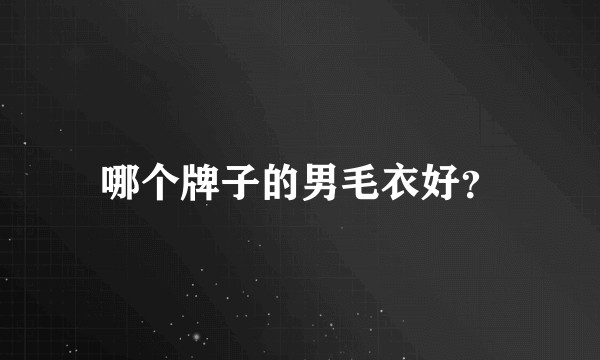 哪个牌子的男毛衣好？