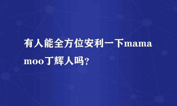 有人能全方位安利一下mamamoo丁辉人吗？