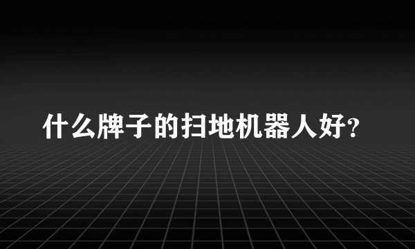 什么牌子的扫地机器人好?