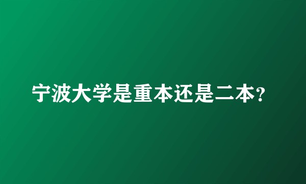 宁波大学是重本还是二本？