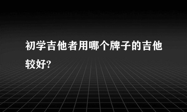 初学吉他者用哪个牌子的吉他较好?