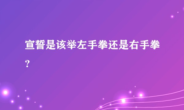 宣誓是该举左手拳还是右手拳？