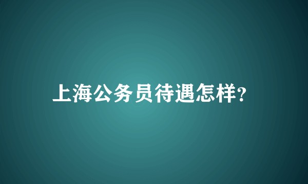 上海公务员待遇怎样？