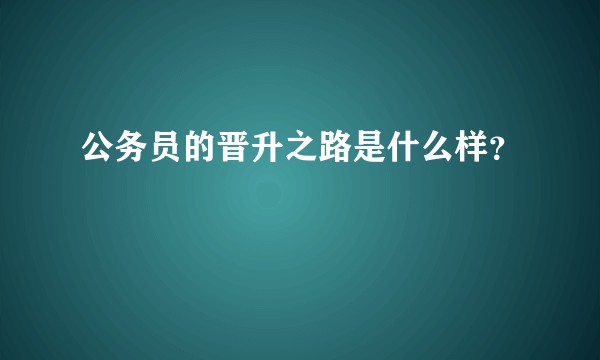 公务员的晋升之路是什么样?