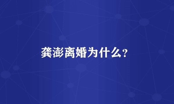 龚澎离婚为什么？