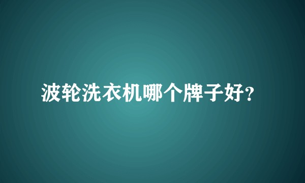 波轮洗衣机哪个牌子好？