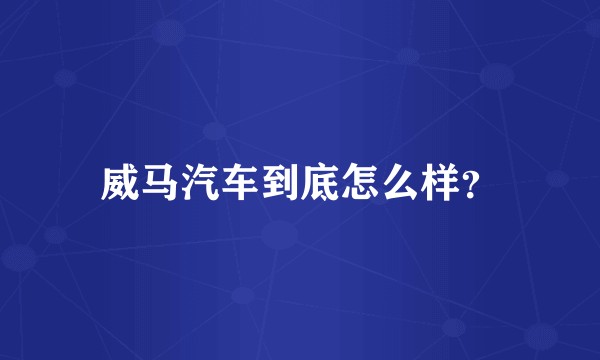 威马汽车到底怎么样？