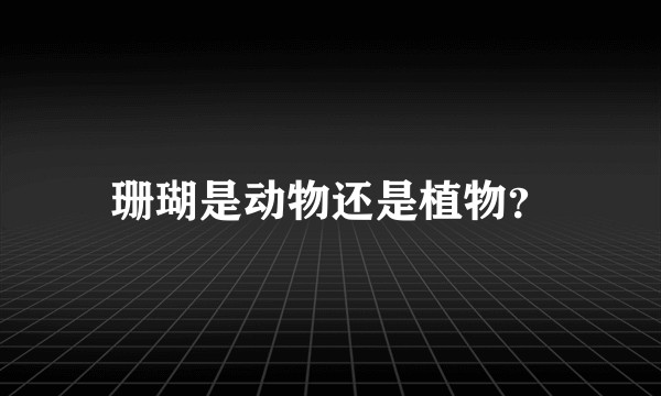 珊瑚是动物还是植物？