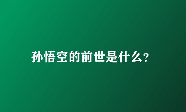 孙悟空的前世是什么？