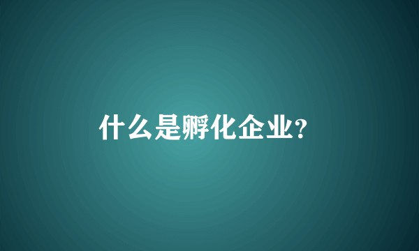 什么是孵化企业？