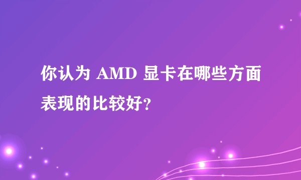 你认为 AMD 显卡在哪些方面表现的比较好？