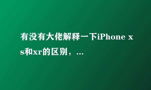 有没有大佬解释一下iPhone xs和xr的区别，到底哪个比较好？