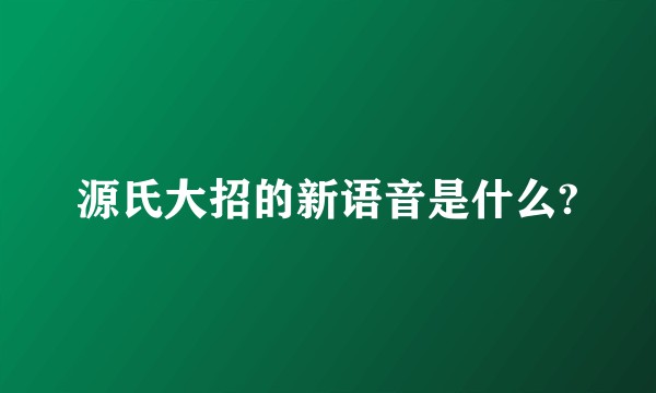 源氏大招的新语音是什么?