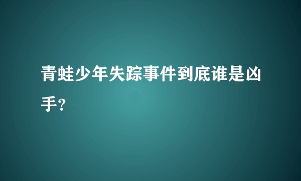 青蛙少年失踪事件到底谁是凶手？