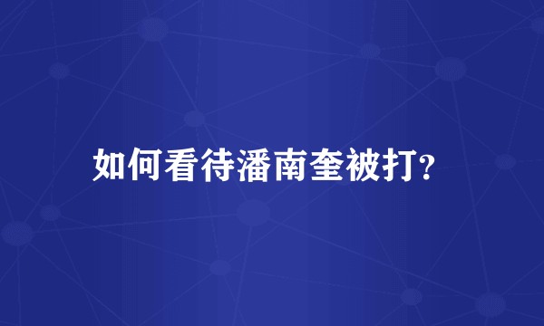 如何看待潘南奎被打？
