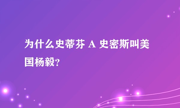为什么史蒂芬 A 史密斯叫美国杨毅？