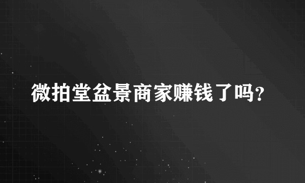 微拍堂盆景商家赚钱了吗？