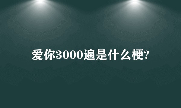 爱你3000遍是什么梗?