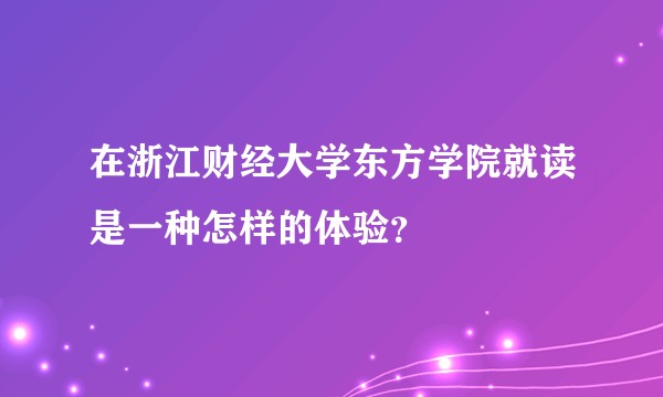 在浙江财经大学东方学院就读是一种怎样的体验?
