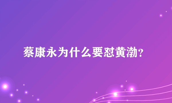 蔡康永为什么要怼黄渤？