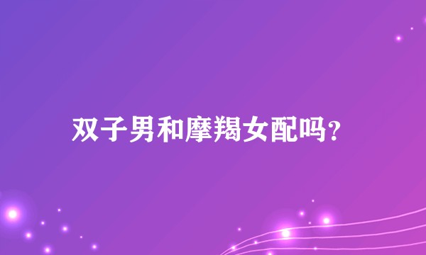 双子男和摩羯女配吗？