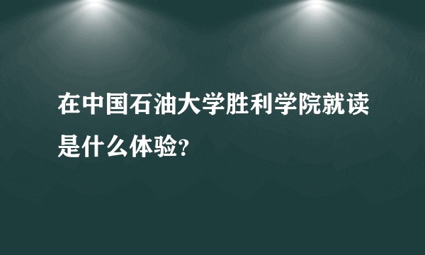 在中国石油大学胜利学院就读是什么体验？