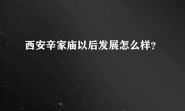 西安辛家庙以后发展怎么样?