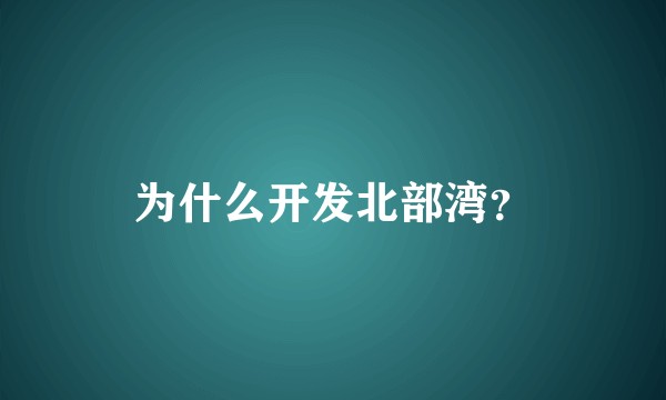 为什么开发北部湾？