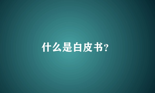 什么是白皮书？