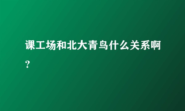 课工场和北大青鸟什么关系啊？