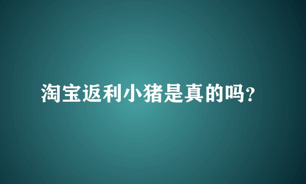 淘宝返利小猪是真的吗？