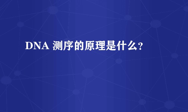 DNA 测序的原理是什么？