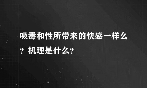 吸毒和性所带来的快感一样么？机理是什么？