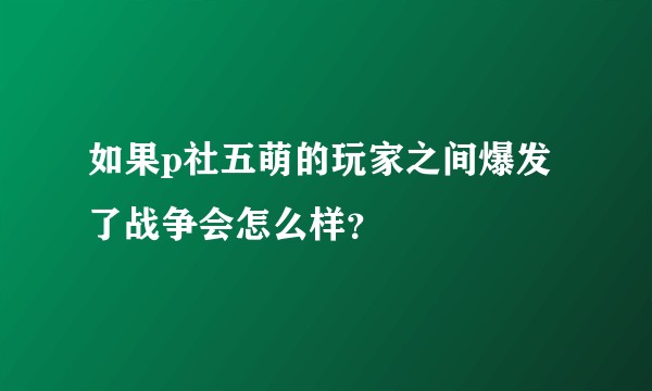 如果p社五萌的玩家之间爆发了战争会怎么样？