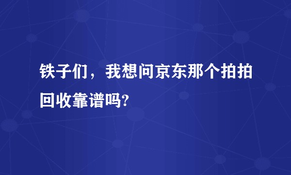 铁子们，我想问京东那个拍拍回收靠谱吗?