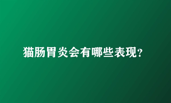 猫肠胃炎会有哪些表现？