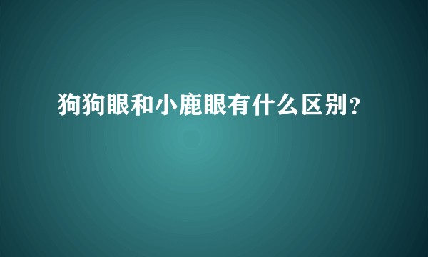狗狗眼和小鹿眼有什么区别？