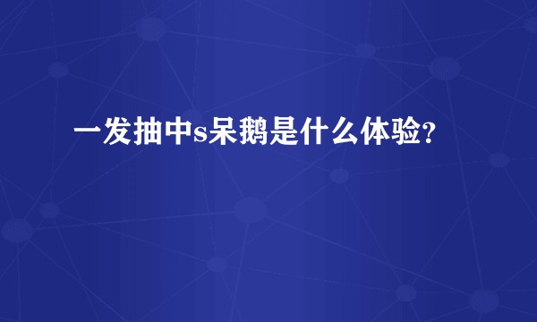 一发抽中s呆鹅是什么体验？