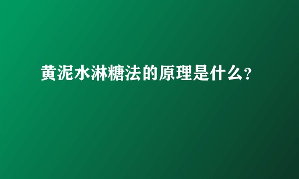 黄泥水淋糖法的原理是什么？