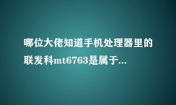 哪位大佬知道手机处理器里的联发科mt6763是属于什么档位啊一直不明白?