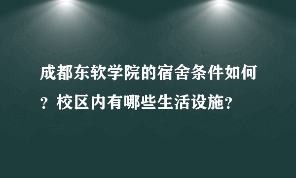 成都东软学院的宿舍条件如何?校区内有哪些生活设施?
