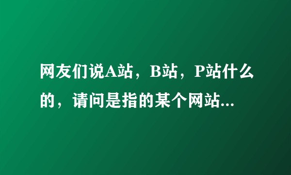 网友们说A站，B站，P站什么的，请问是指的某个网站还是某一类网站？如果是某一类这是如何划分的？求科普
