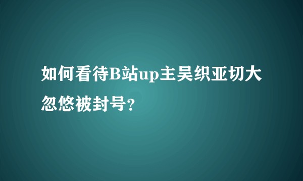如何看待B站up主吴织亚切大忽悠被封号？