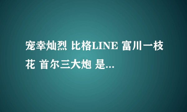 宠幸灿烈 比格LINE 富川一枝花 首尔三大炮 是什么梗？