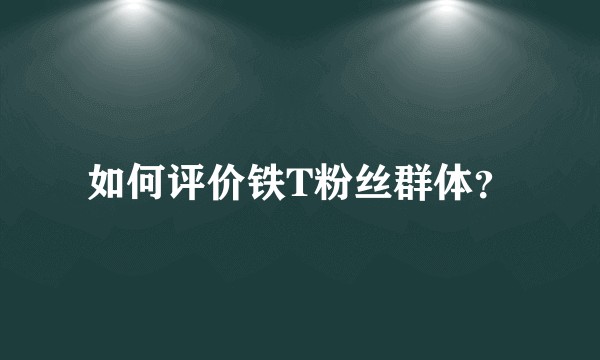 如何评价铁T粉丝群体？