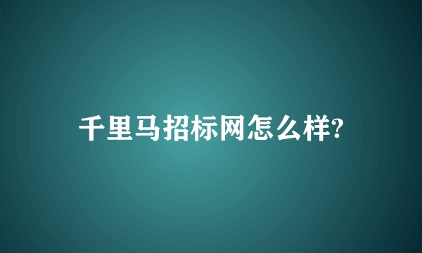 千里马招标网怎么样?