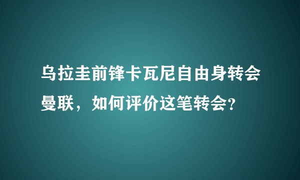 乌拉圭前锋卡瓦尼自由身转会曼联，如何评价这笔转会？