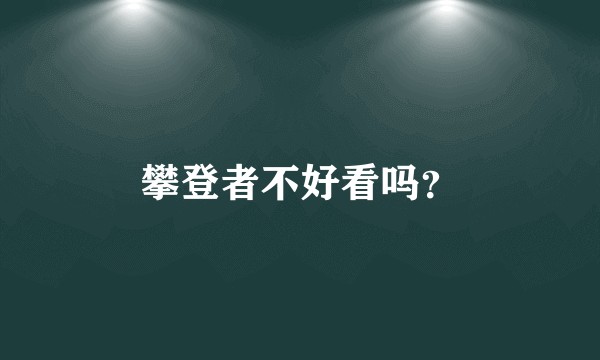 攀登者不好看吗？