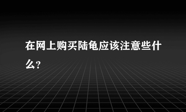 在网上购买陆龟应该注意些什么？